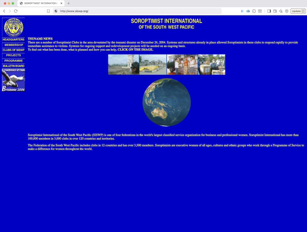 Soroptimist Website Before
